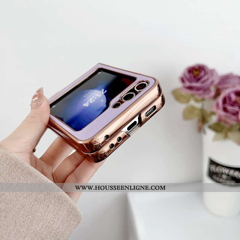 Coque Samsung Galaxy Z Flip 7 FE / Z Flip 6 Matelassée Rebords Effet Métal