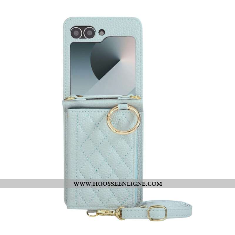 Coque Samsung Galaxy Z Flip 7 FE / Z Flip 6 Matelassée avec Bandoulière