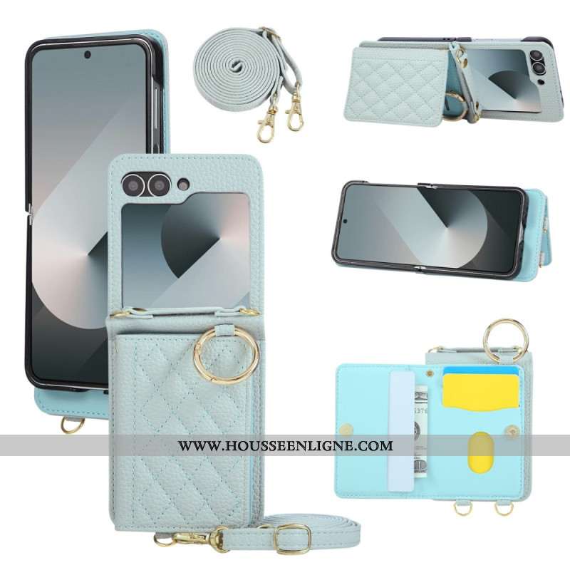 Coque Samsung Galaxy Z Flip 7 FE / Z Flip 6 Matelassée avec Bandoulière