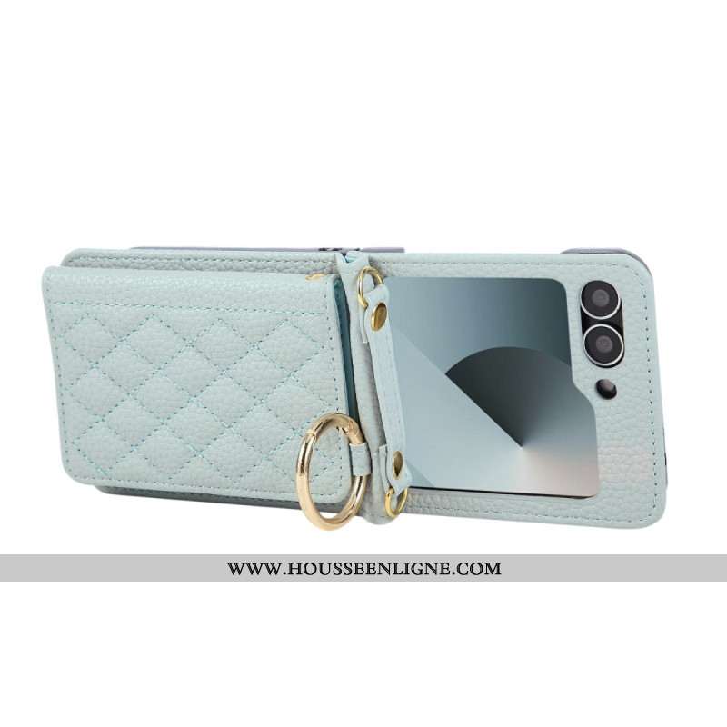 Coque Samsung Galaxy Z Flip 7 FE / Z Flip 6 Matelassée avec Bandoulière