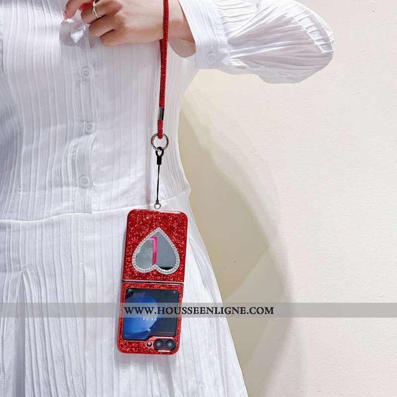 Coque Samsung Galaxy Z Flip 7 FE / Z Flip 6 Miroir et Lanière