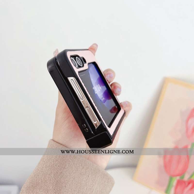 Coque Samsung Galaxy Z Flip 7 FE / Z Flip 6 Motif Litchi