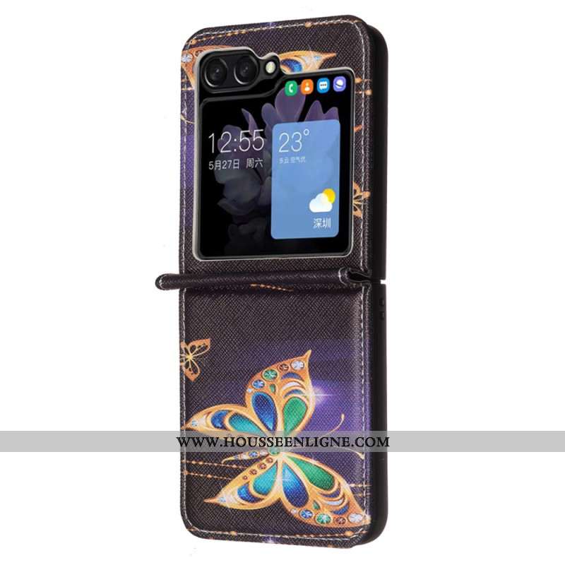 Coque Samsung Galaxy Z Flip 7 FE / Z Flip 6 Papillon Bijoux