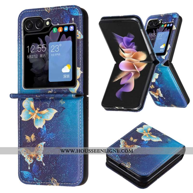 Coque Samsung Galaxy Z Flip 7 FE / Z Flip 6 Papillons dorés
