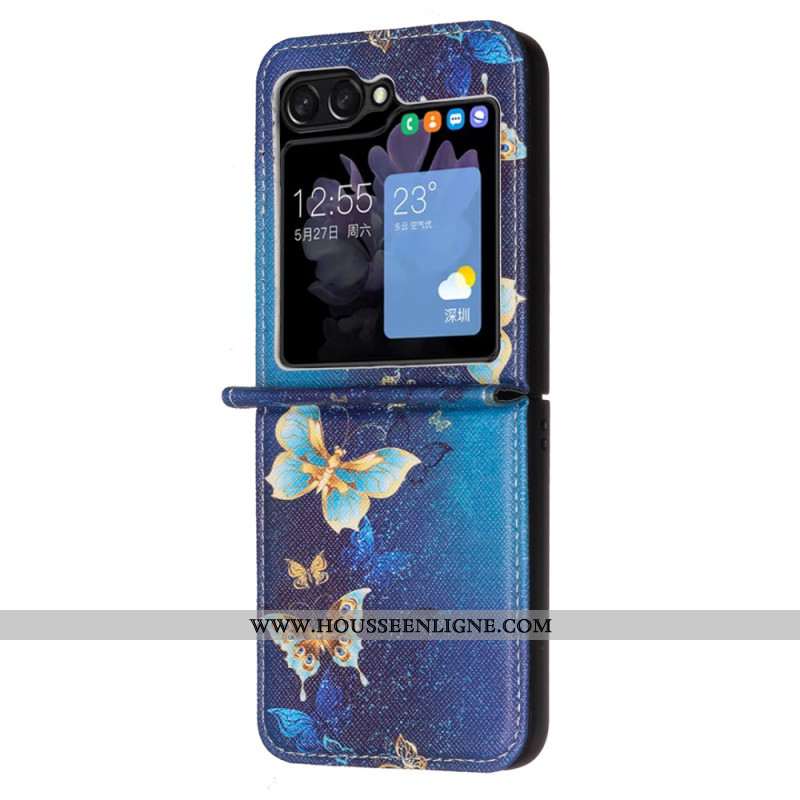 Coque Samsung Galaxy Z Flip 7 FE / Z Flip 6 Papillons dorés