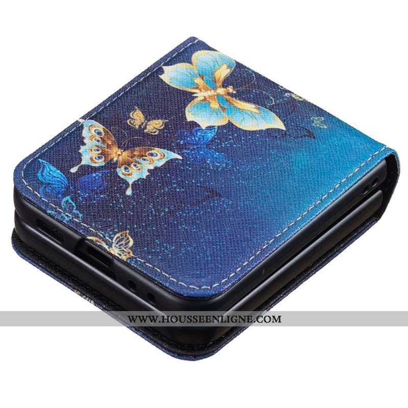 Coque Samsung Galaxy Z Flip 7 FE / Z Flip 6 Papillons dorés
