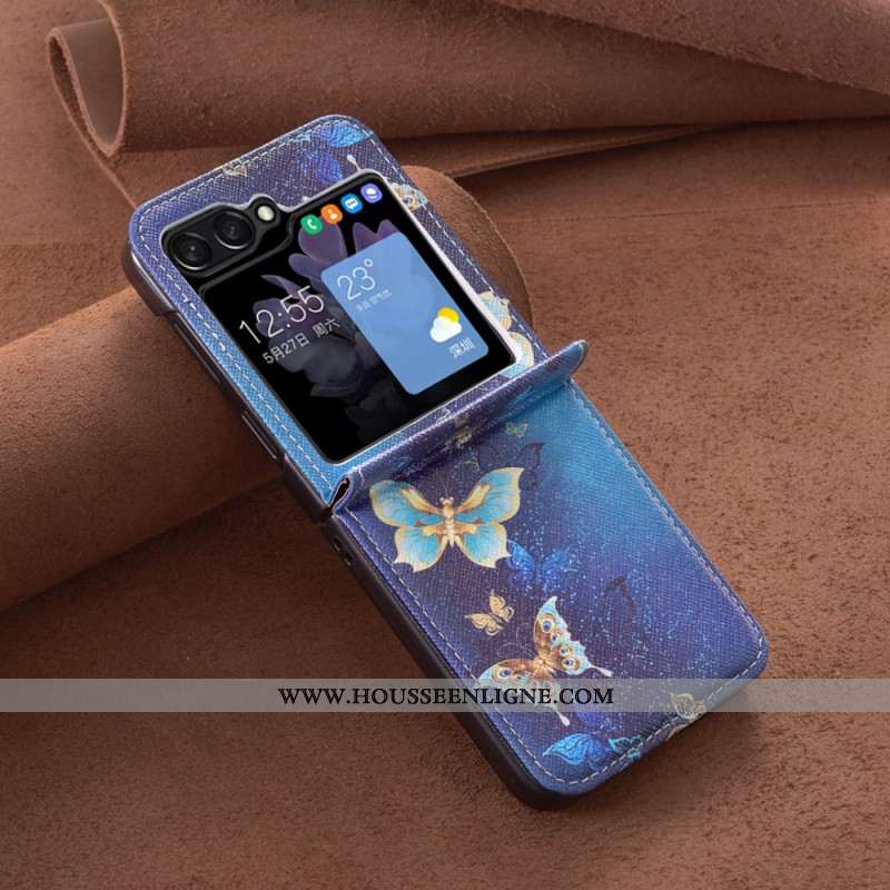 Coque Samsung Galaxy Z Flip 7 FE / Z Flip 6 Papillons dorés