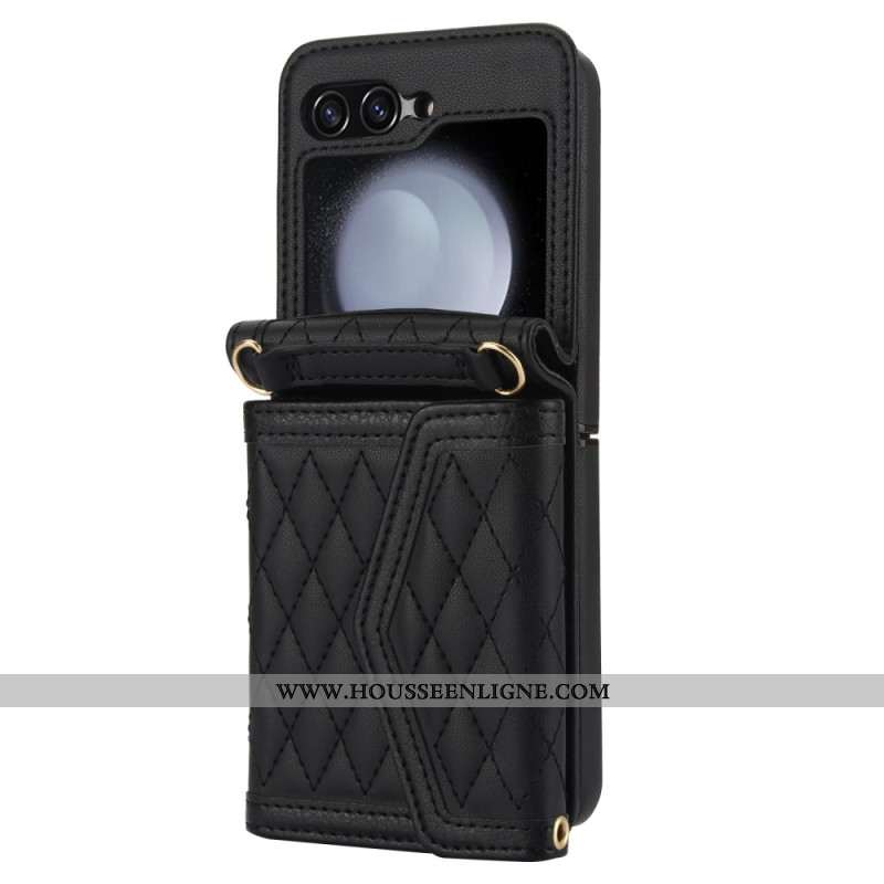 Coque Samsung Galaxy Z Flip 7 FE / Z Flip 6 Porte-Cartes Bandoulière et Lanière
