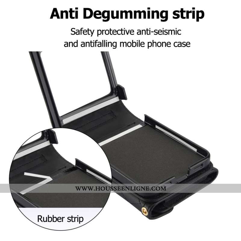 Coque Samsung Galaxy Z Flip 7 FE / Z Flip 6 Porte-Cartes Bandoulière et Lanière