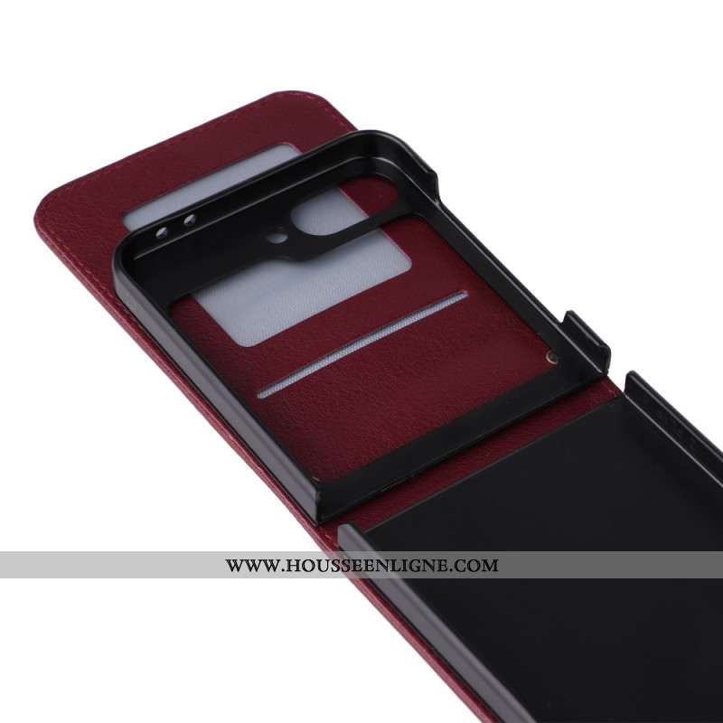 Coque Samsung Galaxy Z Flip 7 FE / Z Flip 6 Porte-Cartes Effet Cuir