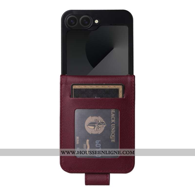 Coque Samsung Galaxy Z Flip 7 FE / Z Flip 6 Porte-Cartes Effet Cuir