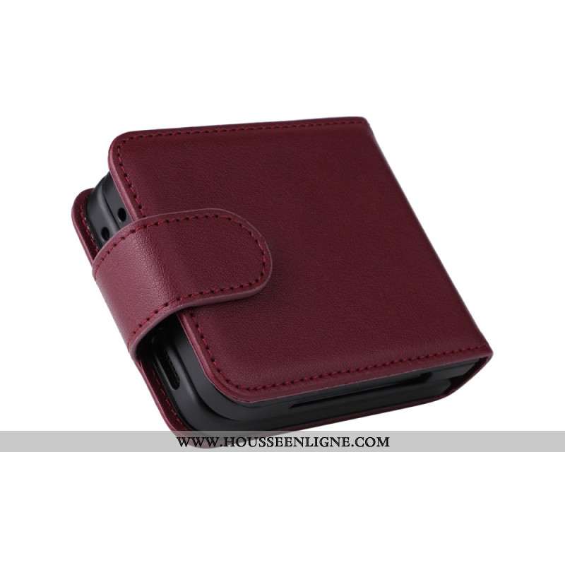 Coque Samsung Galaxy Z Flip 7 FE / Z Flip 6 Porte-Cartes Effet Cuir