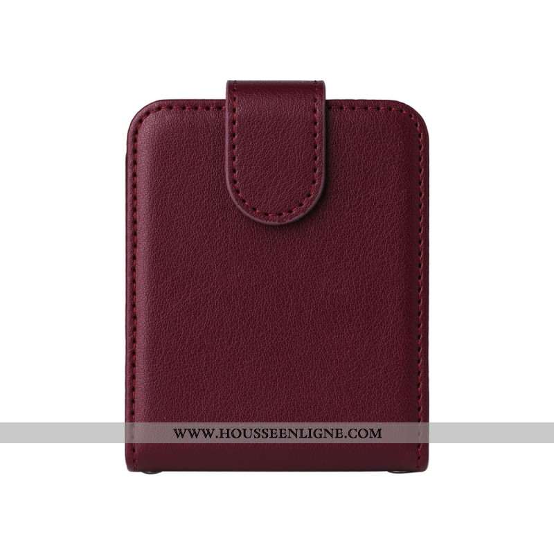 Coque Samsung Galaxy Z Flip 7 FE / Z Flip 6 Porte-Cartes Effet Cuir