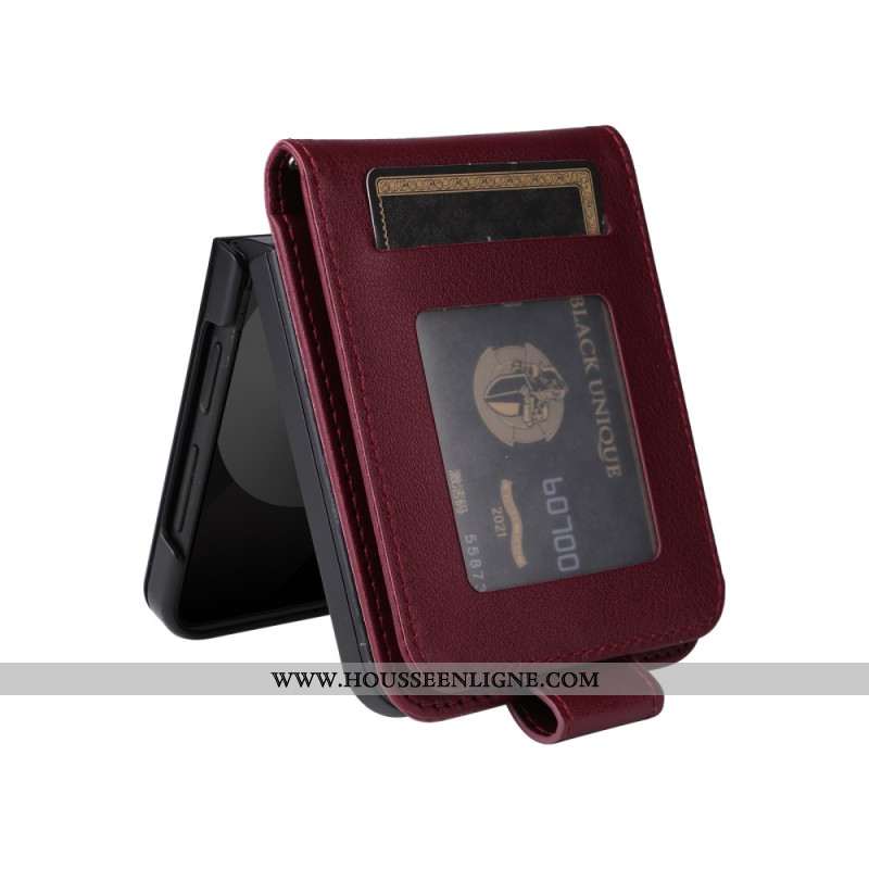 Coque Samsung Galaxy Z Flip 7 FE / Z Flip 6 Porte-Cartes Effet Cuir