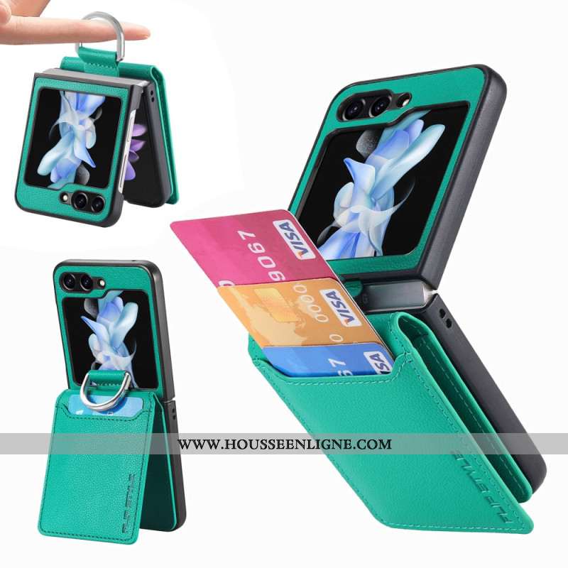 Coque Samsung Galaxy Z Flip 7 FE / Z Flip 6 Porte-Cartes Support et Anneau