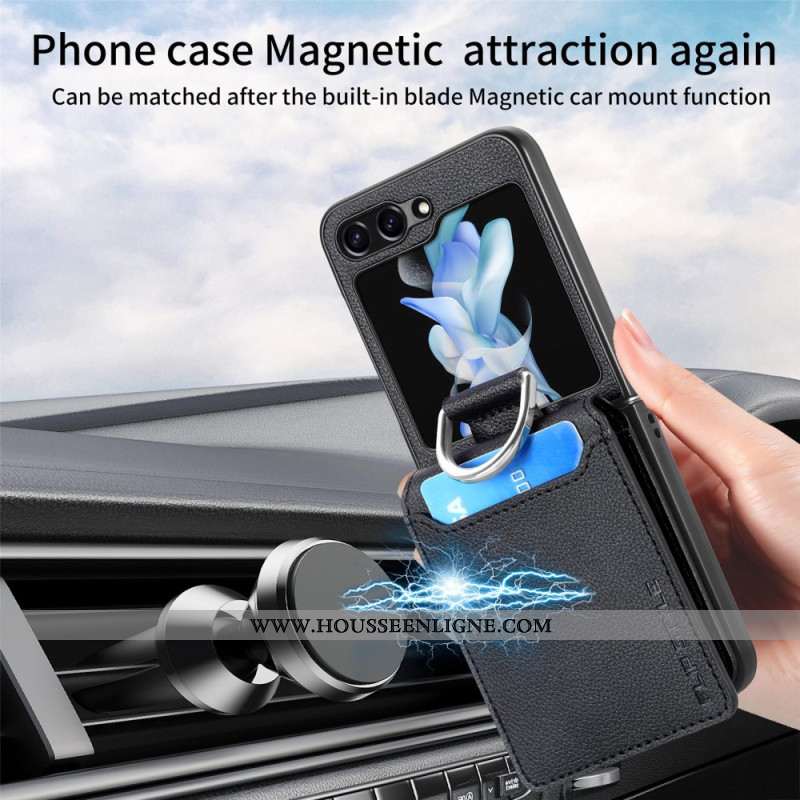 Coque Samsung Galaxy Z Flip 7 FE / Z Flip 6 Porte-Cartes Support et Anneau