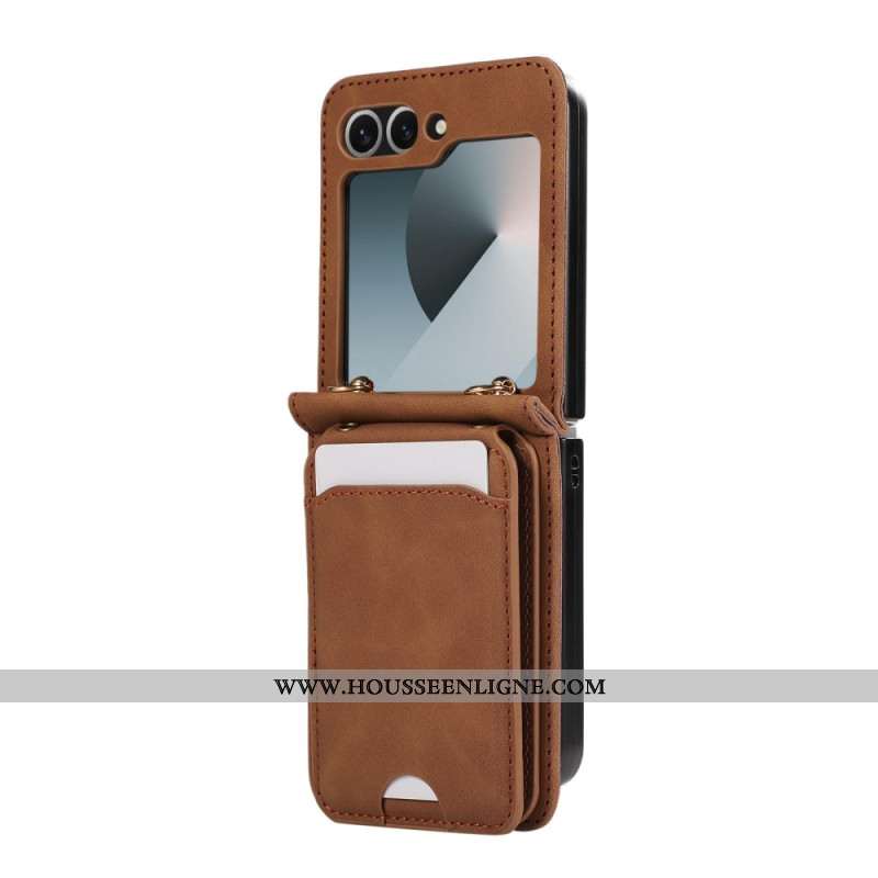 Coque Samsung Galaxy Z Flip 7 FE / Z Flip 6 Porte-Cartes et Bandoulière