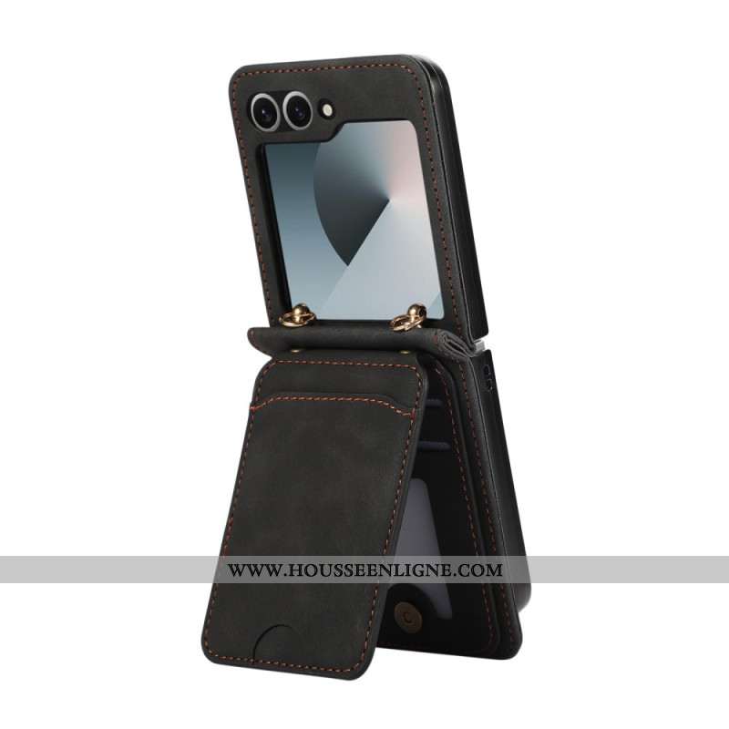 Coque Samsung Galaxy Z Flip 7 FE / Z Flip 6 Porte-Cartes et Bandoulière