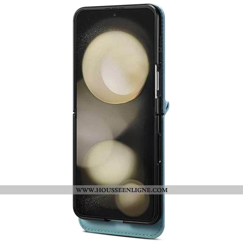 Coque Samsung Galaxy Z Flip 7 FE / Z Flip 6 Porte-Cartes et Bandoulière Marbré