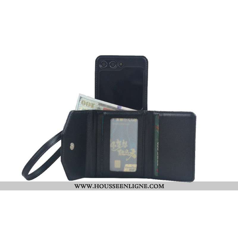 Coque Samsung Galaxy Z Flip 7 FE / Z Flip 6 Porte-Cartes et Sangle