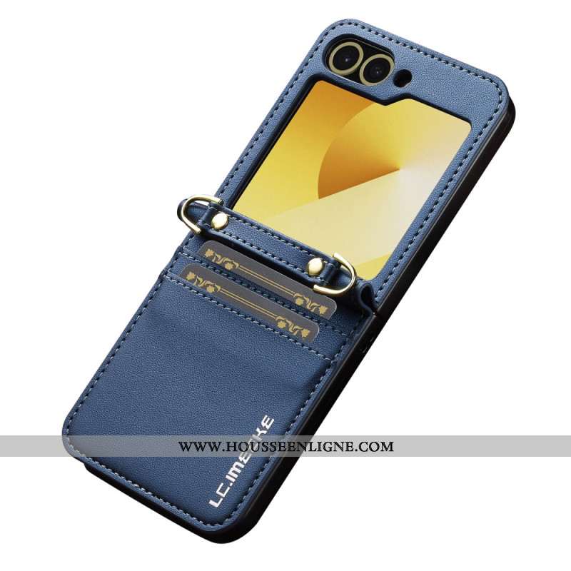 Coque Samsung Galaxy Z Flip 7 FE / Z Flip 6 Porte-Cartes et Sangle Longue