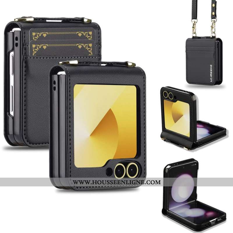 Coque Samsung Galaxy Z Flip 7 FE / Z Flip 6 Porte-Cartes et Sangle Longue