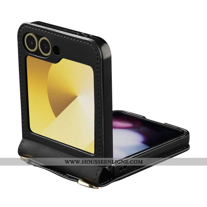 Coque Samsung Galaxy Z Flip 7 FE / Z Flip 6 Porte-Cartes et Sangle Longue