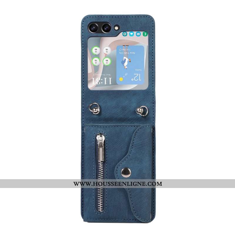 Coque Samsung Galaxy Z Flip 7 FE / Z Flip 6 Portefeuille et Bandoulière