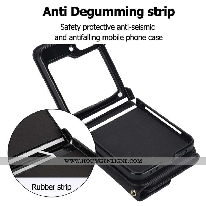 Coque Samsung Galaxy Z Flip 7 FE / Z Flip 6 Portefeuille à Bandoulière