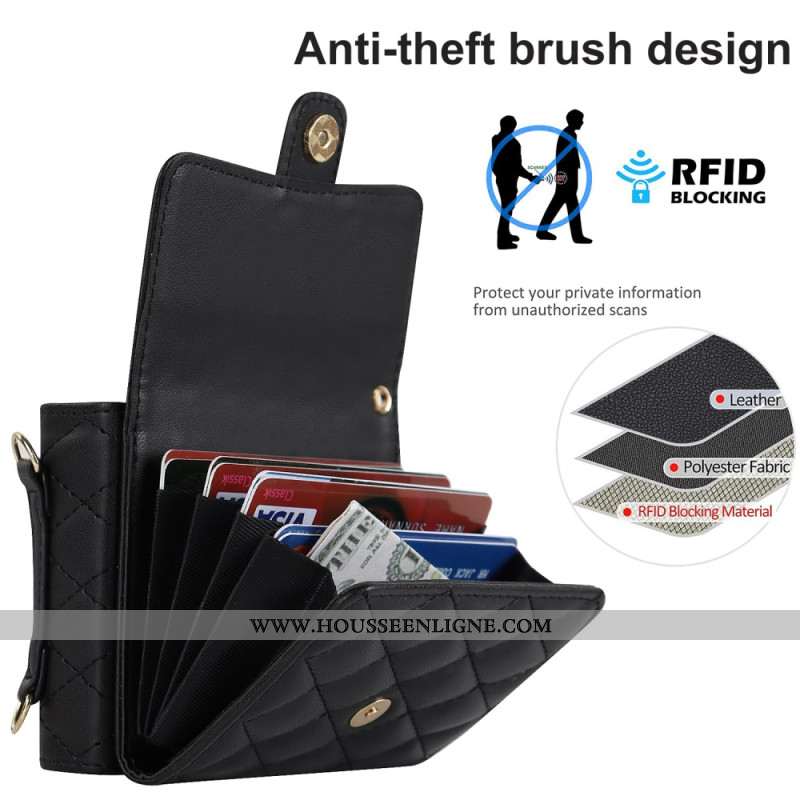 Coque Samsung Galaxy Z Flip 7 FE / Z Flip 6 Portefeuille à Bandoulière