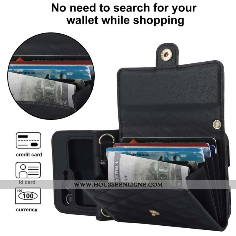 Coque Samsung Galaxy Z Flip 7 FE / Z Flip 6 Portefeuille à Bandoulière