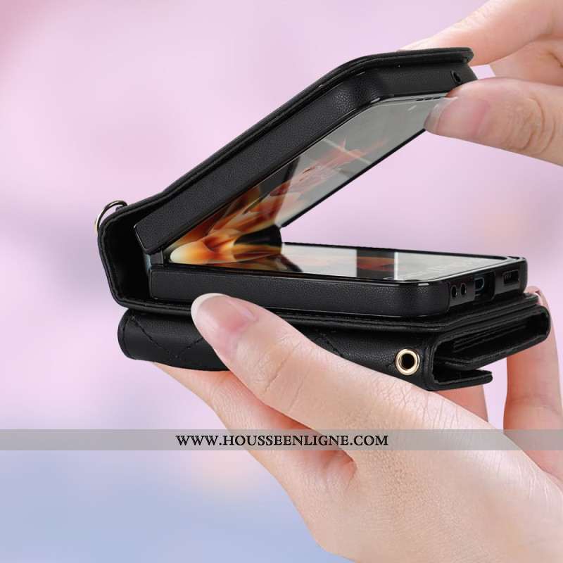 Coque Samsung Galaxy Z Flip 7 FE / Z Flip 6 Portefeuille à Bandoulière