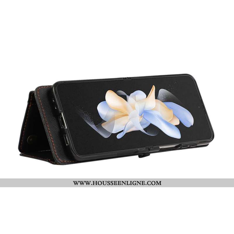 Coque Samsung Galaxy Z Flip 7 FE / Z Flip 6 Portefeuille à Fermeture Éclair et Bandoulière