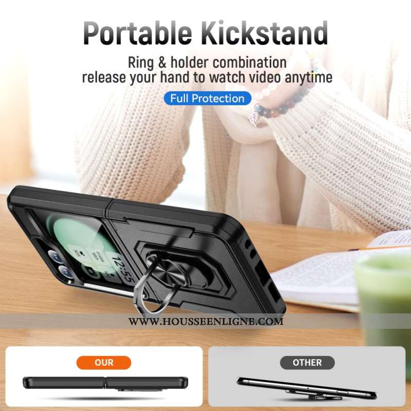 Coque Samsung Galaxy Z Flip 7 FE / Z Flip 6 Robuste avec Anneau-Support