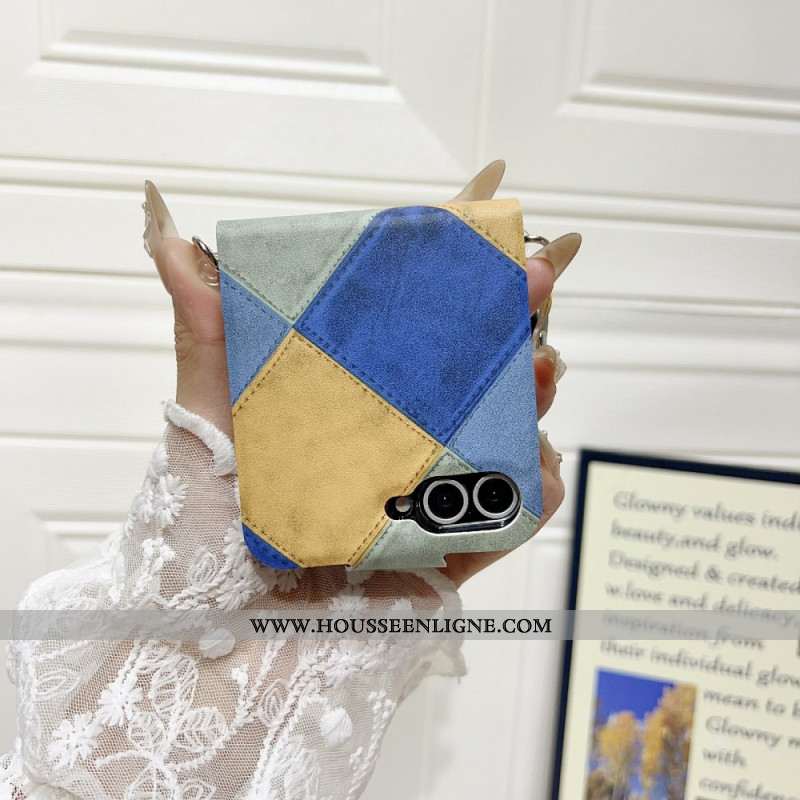 Coque Samsung Galaxy Z Flip 7 FE / Z Flip 6 Rétro avec Fermoir Patte de Chat