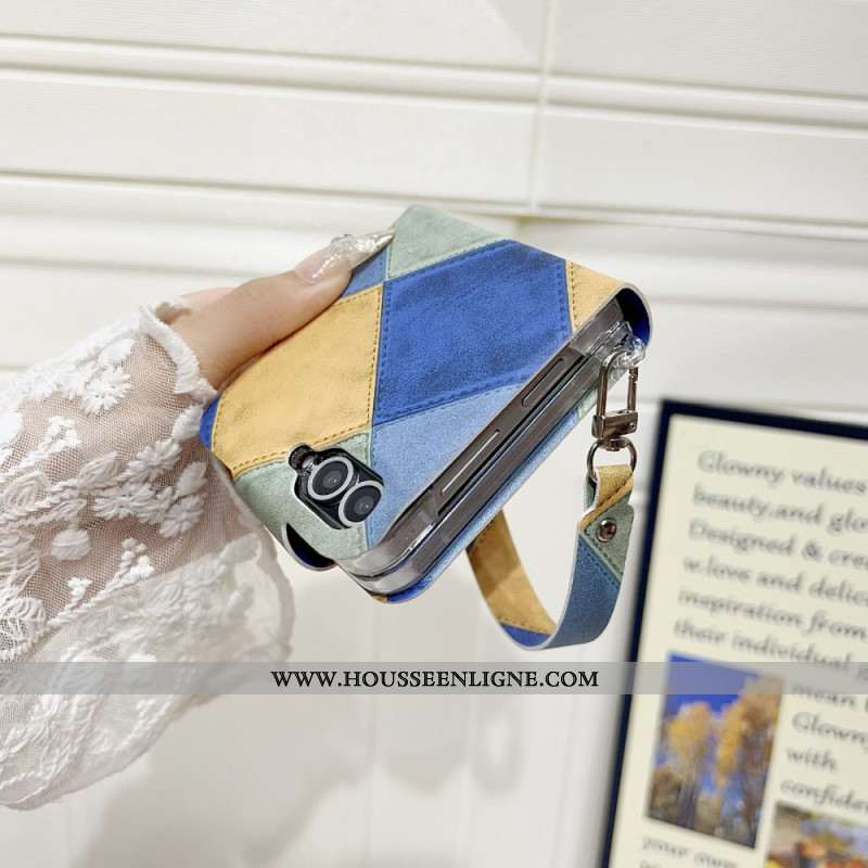 Coque Samsung Galaxy Z Flip 7 FE / Z Flip 6 Rétro avec Fermoir Patte de Chat