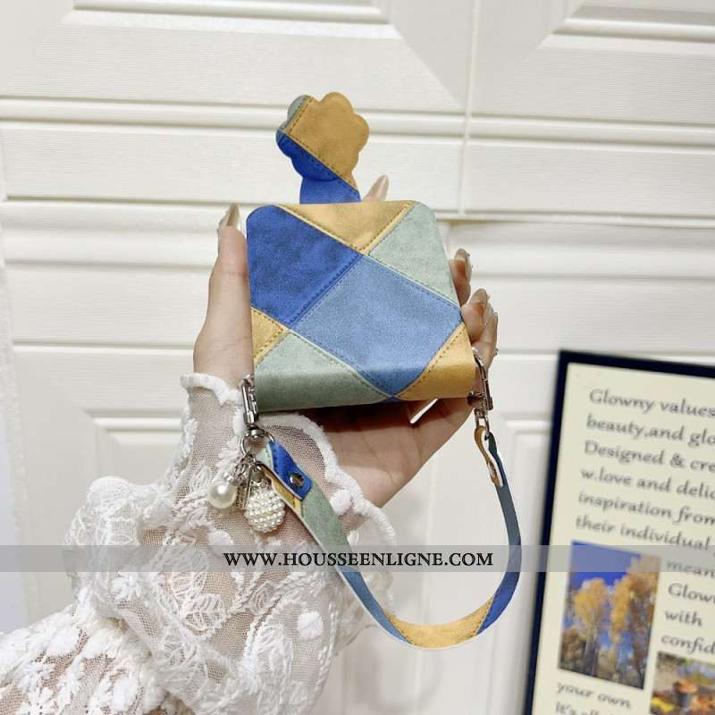 Coque Samsung Galaxy Z Flip 7 FE / Z Flip 6 Rétro avec Fermoir Patte de Chat