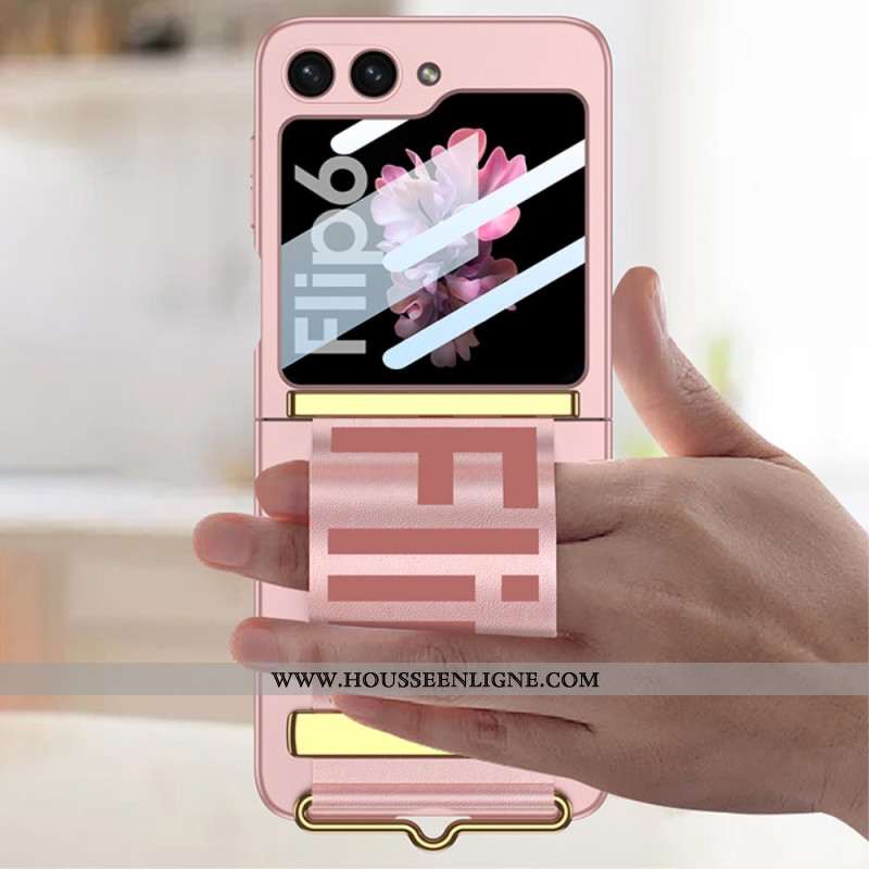 Coque Samsung Galaxy Z Flip 7 FE / Z Flip 6 Sangle et Film de Protection Écran Arrière GKK