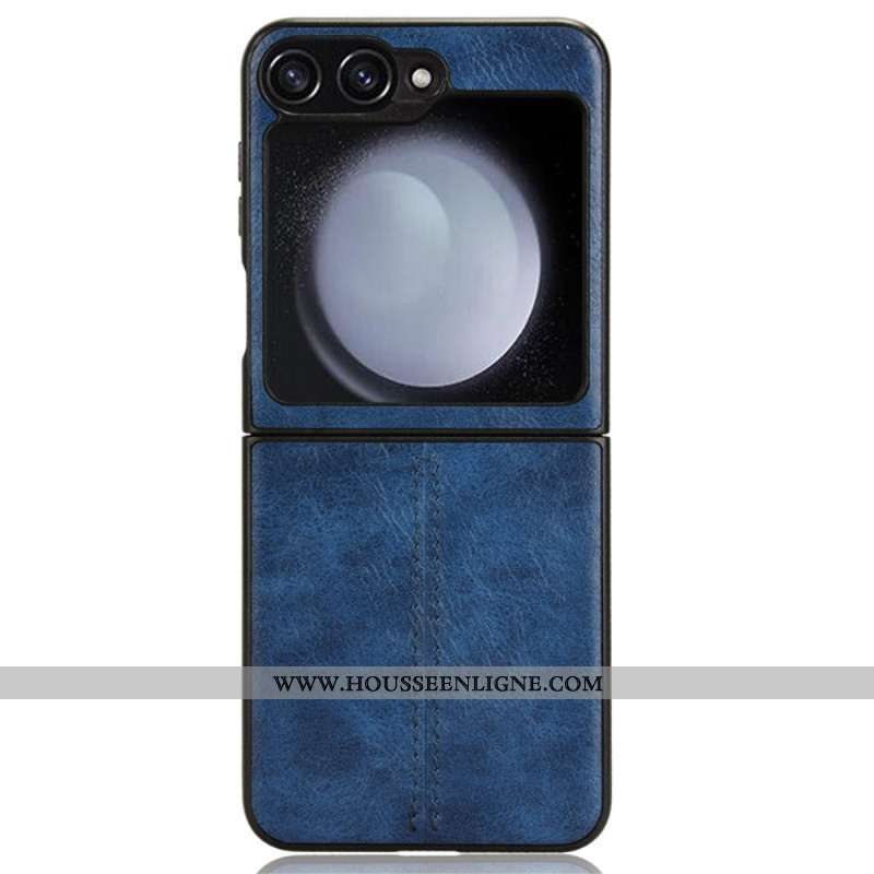 Coque Samsung Galaxy Z Flip 7 FE / Z Flip 6 Simili Cuir Couture