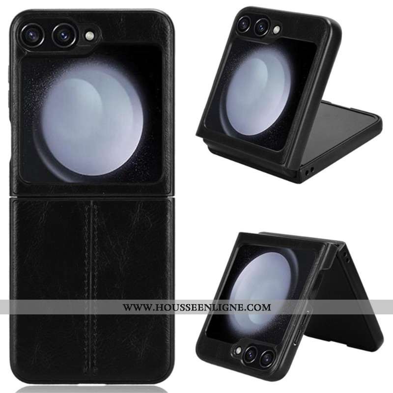 Coque Samsung Galaxy Z Flip 7 FE / Z Flip 6 Simili Cuir Couture