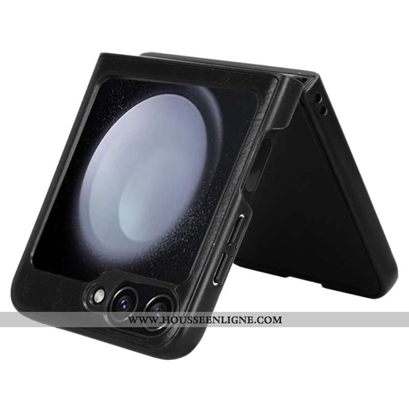 Coque Samsung Galaxy Z Flip 7 FE / Z Flip 6 Simili Cuir Couture