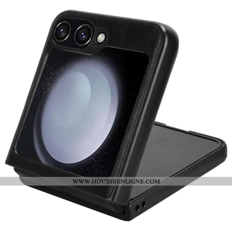 Coque Samsung Galaxy Z Flip 7 FE / Z Flip 6 Simili Cuir Couture