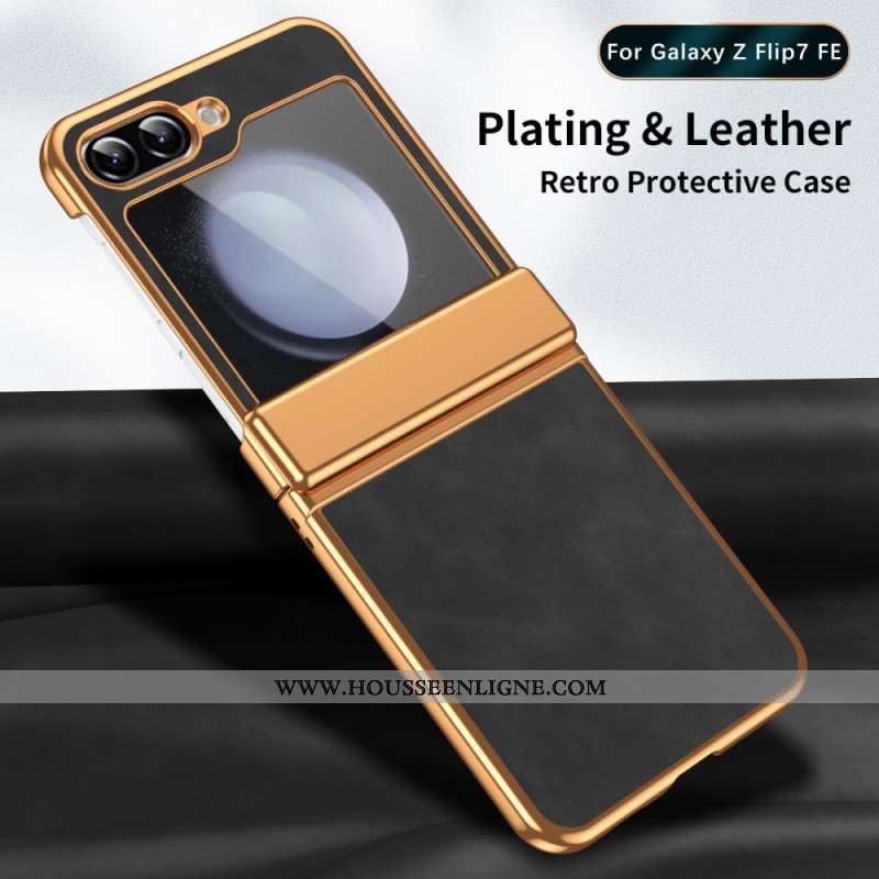 Coque Samsung Galaxy Z Flip 7 FE / Z Flip 6 Simili Cuir