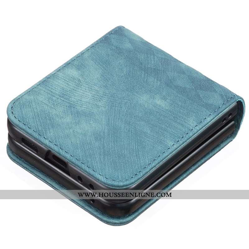 Coque Samsung Galaxy Z Flip 7 FE / Z Flip 6 Simili Cuir Frise