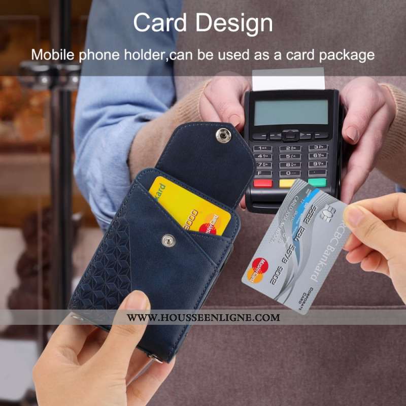 Coque Samsung Galaxy Z Flip 7 FE / Z Flip 6 Simili Cuir Frise avec bandoulière