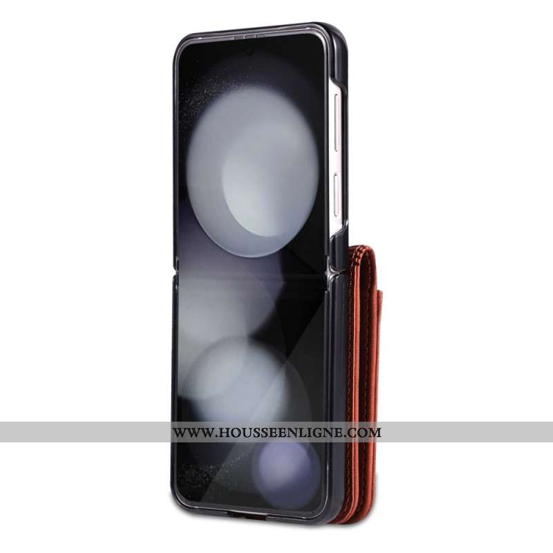 Coque Samsung Galaxy Z Flip 7 FE / Z Flip 6 Simili Cuir Porte-Cartes AZNS