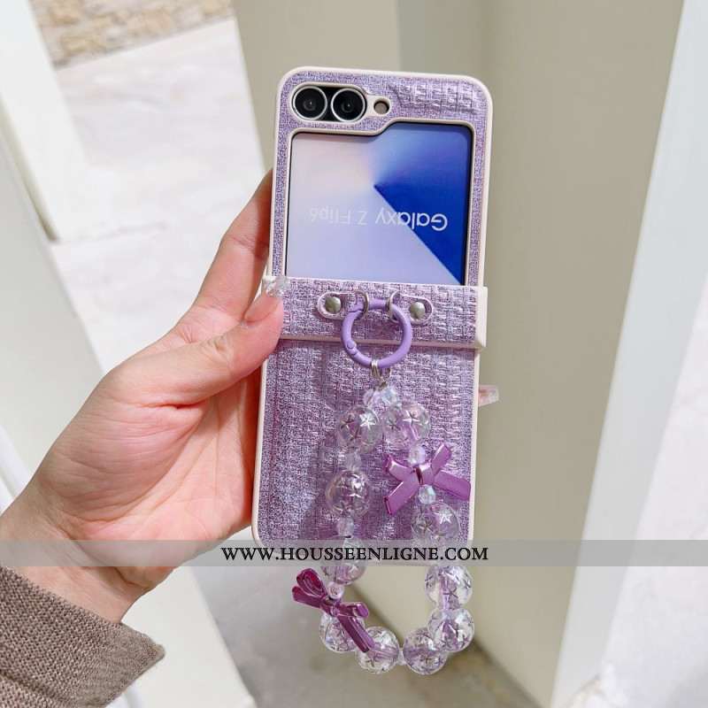 Coque Samsung Galaxy Z Flip 7 FE / Z Flip 6 Simili Cuir et Dragone Fantaisie