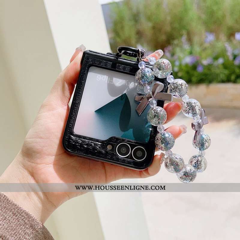 Coque Samsung Galaxy Z Flip 7 FE / Z Flip 6 Simili Cuir et Dragone Fantaisie