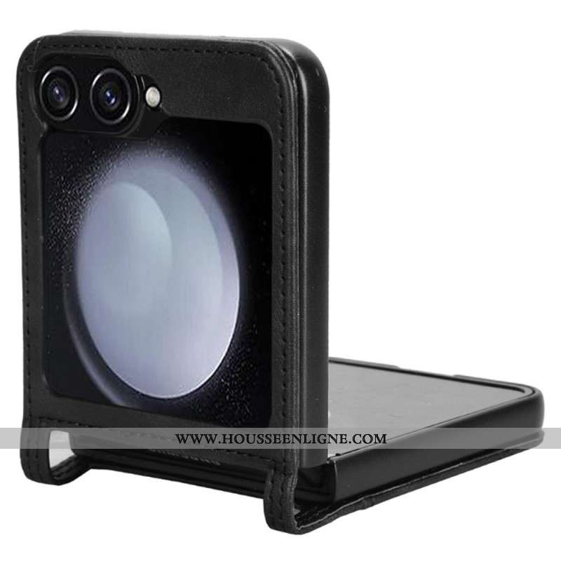 Coque Samsung Galaxy Z Flip 7 FE / Z Flip 6 Style Cuir Rétro Porte-Carte
