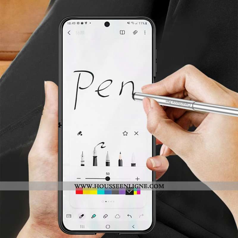 Coque Samsung Galaxy Z Flip 7 FE / Z Flip 6 Stylet et Charnière Magnétique